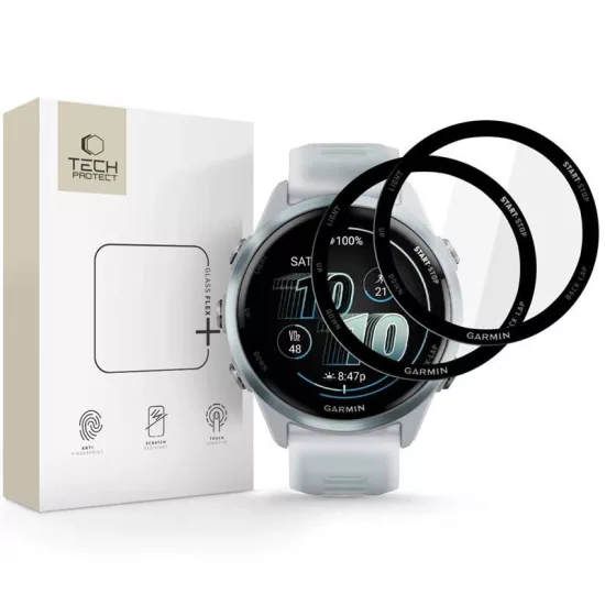 Garmin Forerunner 570 (42mm) Kijelzővédő Fólia - Tech-Protect Glass Flex+ Hybrid Glass x 2 db