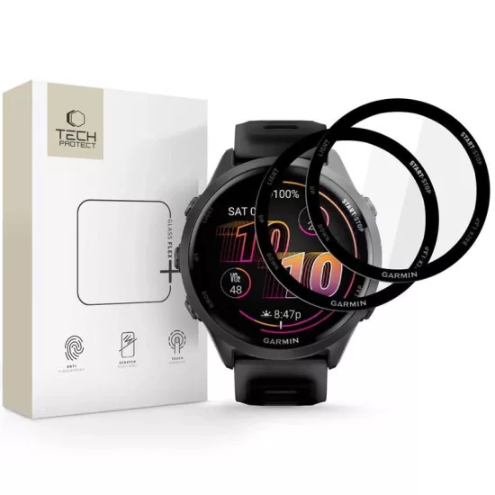 Garmin Forerunner 970 / 570 (47mm) Kijelzővédő Fólia - Tech-Protect Glass Flex+ Hybrid Glass x 2 db