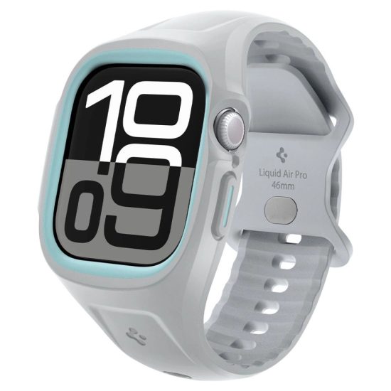 Apple Watch 10 (46mm) Tok és Szíj - Spigen Liquid Air Pro - Szürke