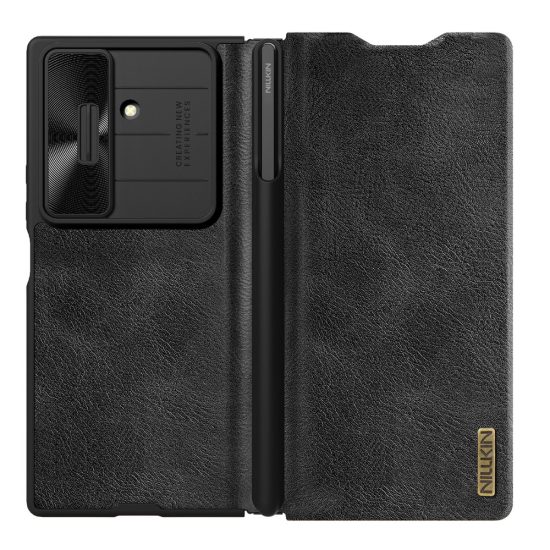 Samsung Galaxy Z Fold 7 Tok - Nillkin Qin Pro Leather - Fekete