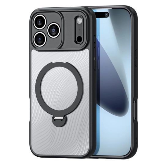 iPhone 17 Pro Max Tok - Dux Ducis Aimo Mag Támasztékkal - Fekete
