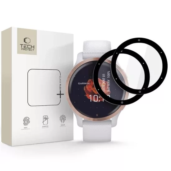 Garmin Venu 2S Kijelzővédő Fólia - Tech-Protect Glass Flex+ Hybrid Glass x 2 db