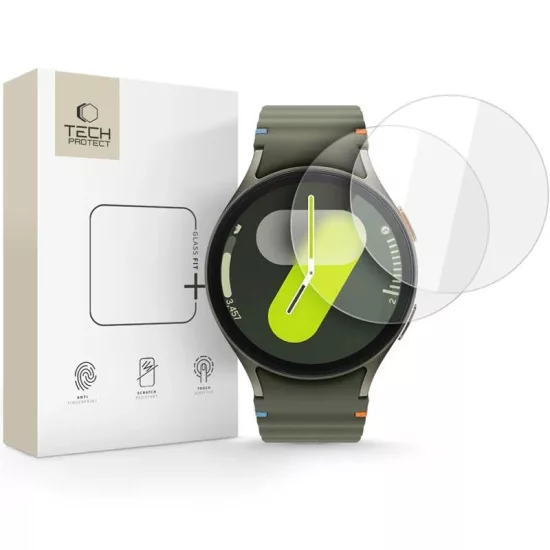 Samsung Galaxy Watch 4 / 5 / 6 / 7 (44 mm) Kijelzővédő Üvegfólia - Tech-Protect Glass Fit+ x 2 db