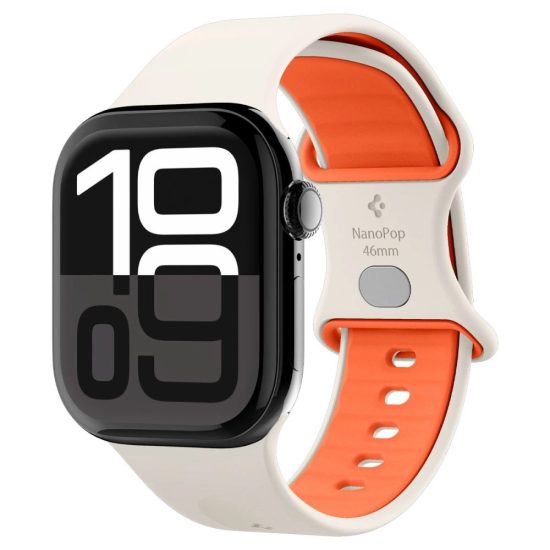 Apple Watch 44 / 45 / 46 / 49 mm Szíj - Spigen Nano Pop - Bézs-Narancs