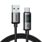 Joyroom S-A16 Pro Prism USB-A - USB-C Kábel Kijelzővel - 1.2m 66W - Fekete