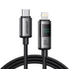 Joyroom S-A16 Pro Prism USB-C - Lightning Kábel Kijelzővel - 1.2m 30W - Fekete