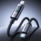 Joyroom S-A16 Pro Prism USB-C - Lightning Kábel Kijelzővel - 1.2m 30W - Fekete