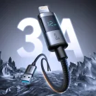 Joyroom S-A16 Pro Prism USB-A - Lightning Kábel Kijelzővel - 1.2m 3A - Fekete