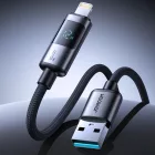 Joyroom S-A16 Pro Prism USB-A - Lightning Kábel Kijelzővel - 1.2m 3A - Fekete