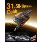 Joyroom JR-CCL07 3-in-1 Autós Töltő + Visszahúzható Kábel