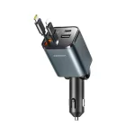 Joyroom JR-CCL05 4in1 Autós Töltő 30W - A + C + 2x Visszahúzható Kábel