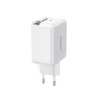 Joyroom JR-TCL06 GaN Hálózati Töltő 67W - USB-C + Visszahúzható USB-C Kábel - Fehér