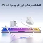 Joyroom JR-TCL06 GaN Hálózati Töltő 67W - USB-C + Visszahúzható USB-C Kábel - Fehér
