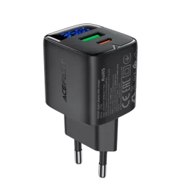   Acefast A116 GaN Hálózati Töltő PD 35W - USB-A + USB-C - Fekete