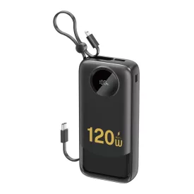   Dudao K13Pro Power Bank 20000mAh - Beépített USB-C és Lighning Kábel - Fekete