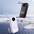 Dudao K13Pro Power Bank 20000mAh - Beépített USB-C és Lighning Kábel - Fekete