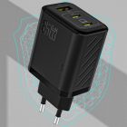 Dudao A29 GaN Hálózati Töltő 65W - 2xC + A + C-C Kábel - Fekete