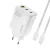 Dudao A29 GaN Hálózati Töltő 65W - 2xC + A + C-C Kábel - Fehér