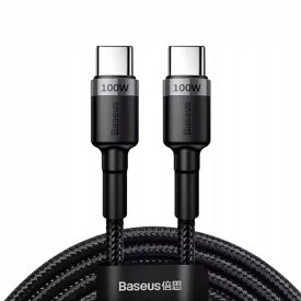   Baseus Cafule USB-C - USB-C Kábel - 2m 5A PD2.0 100W - Fekete-Szürke