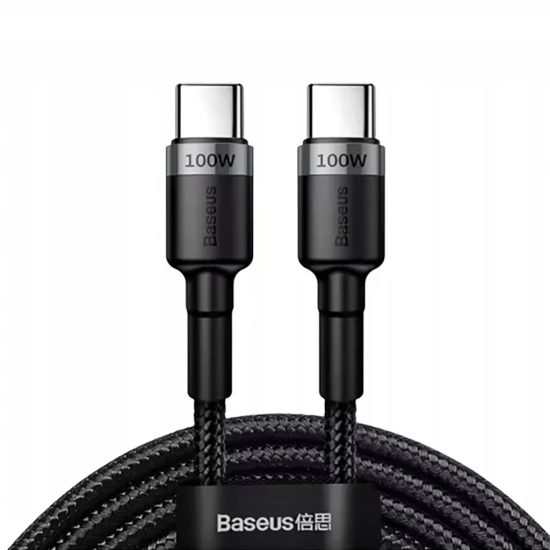 Baseus Cafule USB-C - USB-C Kábel - 2m 5A PD2.0 100W - Fekete-Szürke