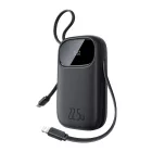 Baseus EnerFill FC31 Power Bank - 20000mAh 22.5W - Kijelzővel + USB-C & Lightning Kábellel - Fekete