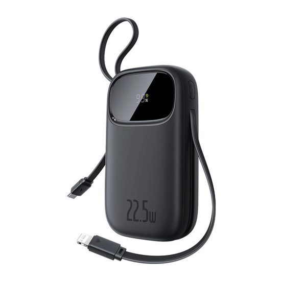 Baseus EnerFill FC31 Power Bank - 20000mAh 22.5W - Kijelzővel + USB-C & Lightning Kábellel - Fekete