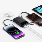 Baseus EnerFill FC31 Power Bank - 20000mAh 22.5W - Kijelzővel + USB-C & Lightning Kábellel - Fekete