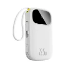 Baseus EnerFill FC31 Power Bank - 20000mAh 22.5W - Kijelzővel + USB-C & Lightning Kábellel - Fehér