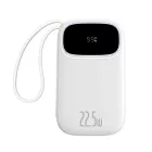 Baseus EnerFill FC31 Power Bank - 20000mAh 22.5W - Kijelzővel + USB-C & Lightning Kábellel - Fehér