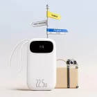 Baseus EnerFill FC31 Power Bank - 20000mAh 22.5W - Kijelzővel + USB-C & Lightning Kábellel - Fehér