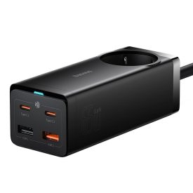 Baseus GaN3 Pro 65W EU Töltőállomás - 2x USB-C + 2x USB-A + AC - Baseus Xiaobai USB-C 1m 100W Kábel   Baseus GaN3 Pro 65W EU Töltőállomás - 2x USB-C + 2x USB-A + AC - Baseus Xiaobai USB-C 1m 100W Kábel