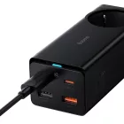 Baseus GaN3 Pro 65W EU Töltőállomás - 2x USB-C + 2x USB-A + AC - Baseus Xiaobai USB-C 1m 100W Kábel