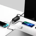 Baseus GaN3 Pro 65W EU Töltőállomás - 2x USB-C + 2x USB-A + AC - Baseus Xiaobai USB-C 1m 100W Kábel