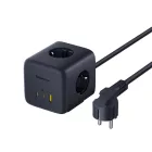 Baseus EnerFill FA11 Hosszabbító Elosztó 6in1 - 3x AC + USB-A + 2x USB-C - Fekete