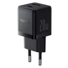 Baseus Palm Hálózati Töltő 20W - USB-C + USB-A - Fekete
