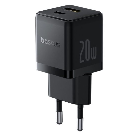 Baseus Palm Hálózati Töltő 20W - USB-C + USB-A - Fekete