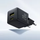 Baseus Palm Hálózati Töltő 20W - USB-C + USB-A - Fekete