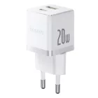 Baseus Palm Hálózati Töltő 20W - USB-C + USB-A - Fehér
