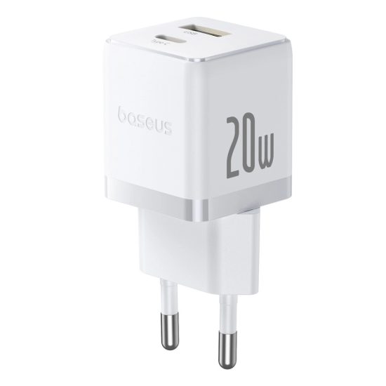 Baseus Palm Hálózati Töltő 20W - USB-C + USB-A - Fehér