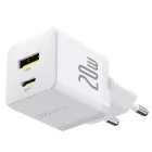 Baseus Palm Hálózati Töltő 20W - USB-C + USB-A - Fehér