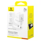 Baseus Palm Hálózati Töltő 20W - USB-C + USB-A - Fehér