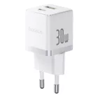 Baseus Palm Hálózati Töltő 30W - USB-C + USB-A - Fehér