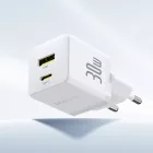 Baseus Palm Hálózati Töltő 30W - USB-C + USB-A - Fehér