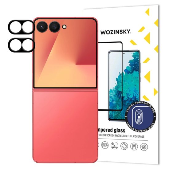 Samsung Galaxy Z Flip 7 Kameravédő Üvegfólia - Wozinsky Full Camera Glass - Fekete x 2 db
