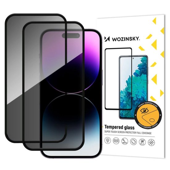 iPhone 17 Pro Kijelzővédő Üvegfólia - Wozinsky Privacy Glass x 2 db