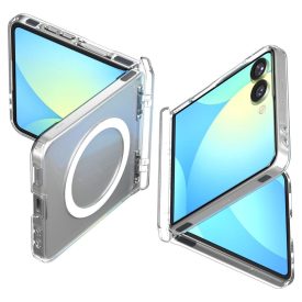   Samsung Galaxy Z Flip 7 Tok - Spigen Ultra Hybrid Pro MagFit - Átlátszó-Fehér