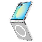 Samsung Galaxy Z Flip 7 Tok - Spigen Ultra Hybrid Pro MagFit - Átlátszó-Fehér