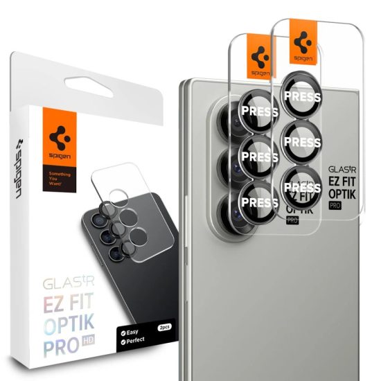 Samsung Galaxy Z Fold 7 Kameravédő - Spigen Glas.tR EZ Fit Optik Pro - Fekete x 2 db