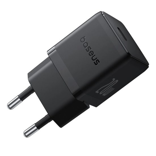 Baseus Palm Hálózati Töltő 20W - USB-C + 1m Baseus Mini USB-C 60W Kábel - Fekete