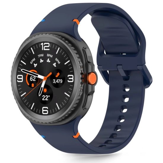 Samsung Galaxy Watch 8 / Classic (40/44/46mm) Szíj - Tech-Protect Silicone Strap - Sötétkék